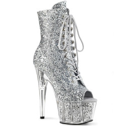 Pleaser ADORE-1021G Silver Glitter Gliteer Sale Women