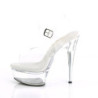 Pleaser EXCITE-608 White High Heeled Platform Sandals