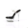 Pleaser EXCITE-608 Black High Heeled Platform Sandals