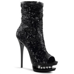 Pleaser BLONDIE-R-1008 Black Sequins Sale Women