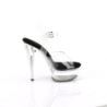 Pleaser EXCITE-608 Black High Heeled Platform Sandals