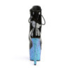 Pleaser ADORE-1020LG Black Patent Blue Glitter Sale