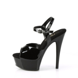 Pleaser EXCITE-609 Black High Heeled Platform Sandals