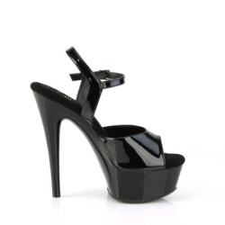 Pleaser EXCITE-609 Black High Heeled Platform Sandals