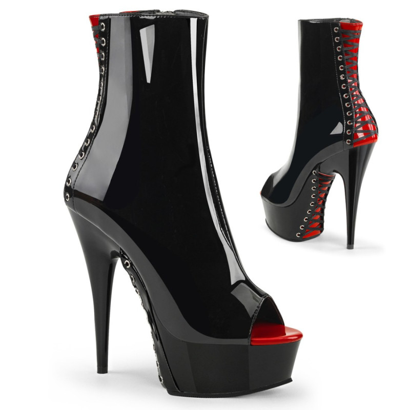 Pleaser DELIGHT-1025 Black-Red Patent Sale Women Pleaser DELIGHT-1025 Black-Red Patent Sale Women