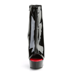 Pleaser DELIGHT-1025 Black-Red Patent Sale Women
