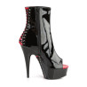 Pleaser DELIGHT-1025 Black-Red Patent Sale Women