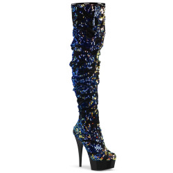 Pleaser DELIGHT-3004 Blue Sequins Black Sale Women