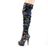 Pleaser DELIGHT-3004 Blue Sequins Black Sale Women