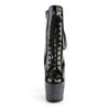 Pleaser ADORE-1020LG Black Patent Glitter Ankle Boots