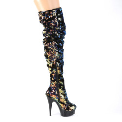 Pleaser DELIGHT-3004 Blue Sequins Black Sale Women