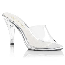 Fabulicious CARESS-401 Transparent Heeled Mules Women