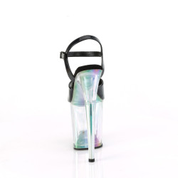 Pleaser FLAMINGO-809HT Black Hologram Patent Tinted