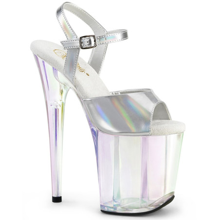 Pleaser FLAMINGO-809HT Silver Hologram Patent Tinted