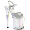 Pleaser FLAMINGO-809HT Silver Hologram Patent Tinted