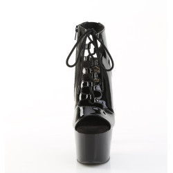 Pleaser ADORE-700-20 Black Patent Women's Ankle Boots