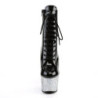 Pleaser ADORE-1020LG Black Patent Silver Glitter Sale