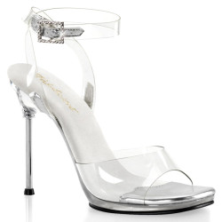Fabulicious CHIC-06 Transparent Steel Heeled Sandals
