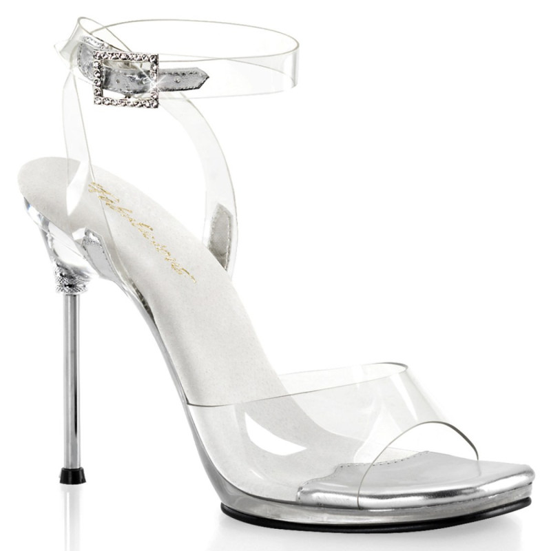 Fabulicious CHIC-06 Transparent Steel Heeled Sandals Fabulicious CHIC-06 Transparent Steel Heeled Sandals