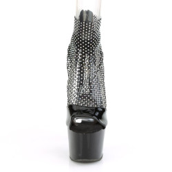 Pleaser ADORE-765RM Black Strass Mesh Heeled Shoes
