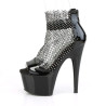 Pleaser ADORE-765RM Black Strass Mesh Heeled Shoes