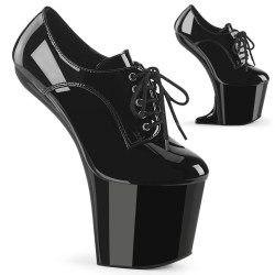 Pleaser CRAZE-860 Black Heelless Pony Platform Pumps