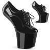Pleaser CRAZE-860 Black Heelless Pony Platform Pumps