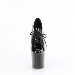 Pleaser CRAZE-860 Black Heelless Pony Platform Pumps