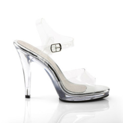 Fabulicious FLAIR-408 Clear High Heeled Bridal Sandals
