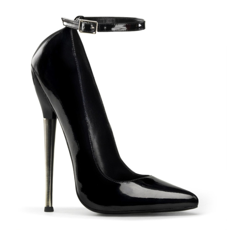 Devious DAGGER-12 Black Metal Heeled Pointed Toe Pumps Devious DAGGER-12 Black Metal Heeled Pointed Toe Pumps