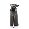 Devious DAGGER-12 Black Metal Heeled Pointed Toe Pumps
