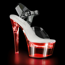 Pleaser FLASHDANCE-708 White Insole Light Up High Heels