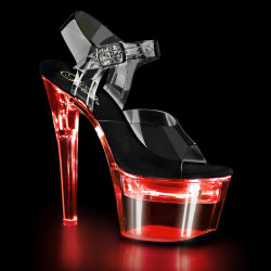 Pleaser FLASHDANCE-708 Black Insole Light Up High Heels