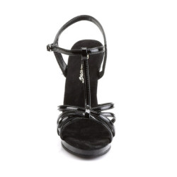 Fabulicious FLAIR-420 Patent T-Strap Stiletto Sandals