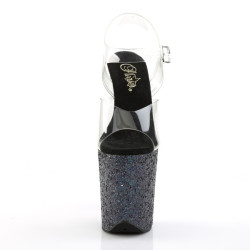 Pleaser FLAMINGO-808LG Black Exotic High Heels Pole Shoes