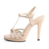 Fabulicious FLAIR-420 Nude T-Strap Stiletto Sandals