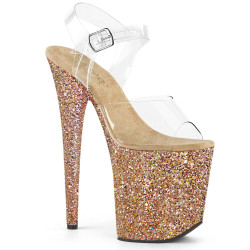 Pleaser FLAMINGO-808LG Gold Exotic High Heels Pole Shoes