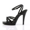 Fabulicious FLAIR-436 Black Ankle Wrap Stiletto Sandal