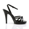Fabulicious FLAIR-436 Black Ankle Wrap Stiletto Sandal