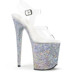 Pleaser FLAMINGO-808LG Silver Exotic High Heels Pole Shoes