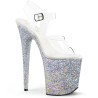 Pleaser FLAMINGO-808LG Silver Exotic High Heels Pole Shoes