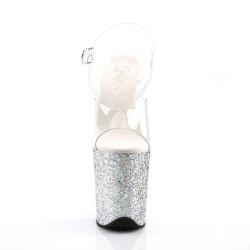 Pleaser FLAMINGO-808LG Silver Exotic High Heels Pole Shoes