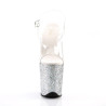 Pleaser FLAMINGO-808LG Silver Exotic High Heels Pole Shoes