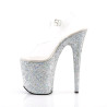 Pleaser FLAMINGO-808LG Silver Exotic High Heels Pole Shoes