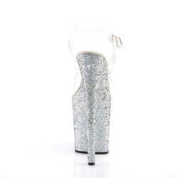 Pleaser FLAMINGO-808LG Silver Exotic High Heels Pole Shoes