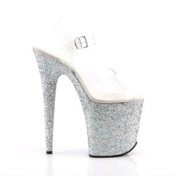 Pleaser FLAMINGO-808LG Silver Exotic High Heels Pole Shoes