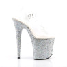 Pleaser FLAMINGO-808LG Silver Exotic High Heels Pole Shoes