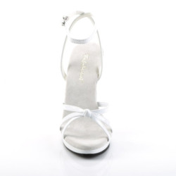 Fabulicious FLAIR-436 White Ankle Wrap Stiletto Sandal