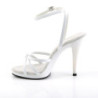 Fabulicious FLAIR-436 White Ankle Wrap Stiletto Sandal
