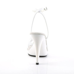 Fabulicious FLAIR-436 White Ankle Wrap Stiletto Sandal